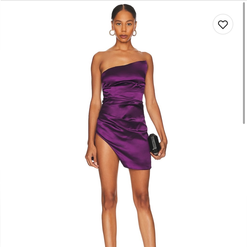 Keisha Strapless Mini Dress in Plum
